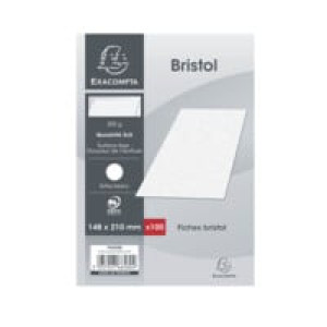  Fiches bristol blanches petits carreaux 14,8x21cm x100  EXACOMPTA 