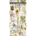  Estahome Papier Peint Intissé Xxl Pages D'un Livre Botanique Avec Fleurs Et Plantes B 