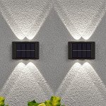 Applique Murale Solaire à 4 LED pour l'Extérieur - Lumière Chaude, Étanche, Idéale pour la Décoration de Jardins et de Cours, Vendu par Winplle Shop