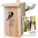  Wildtier Herz | Nichoir Oiseaux Exterieur - Maison Oiseaux, Nichoir En Bois Idéal Pour Les Espèces Tel Que Les Mésanges 