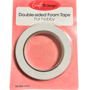 Ruban Mousse Double Face Craft & Design de 18mm x 4m pour Loisirs Créatifs, Vendu par Winplle Shop