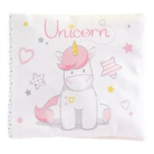  Licorne Mon 1er Livre Rose Et Blanc H18 Cm 