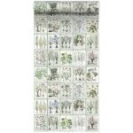  Estahome Papier Peint Intissé Xxl Pages D'un Livre Botanique Avec Fleurs Et Plantes G 