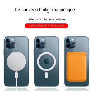 Coque MagSafe Ultra Clear Magnetic Circle pour iPhone - Protection élégante et fonctionnelle, Vendu par Winplle Shop"