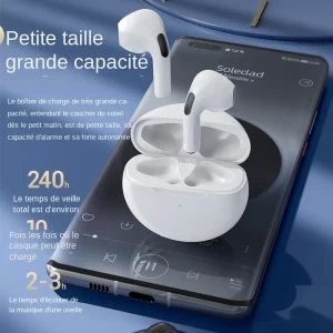 Pro6 - Écouteurs sans fil Bluetooth TWS avec Étui de Charge - Oreillettes Étanches pour Téléphones Huawei et iPhone