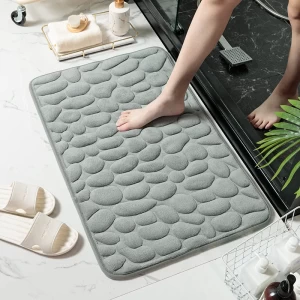 Tapis Antidérapant pour Salle de Bain en Relief, Paillasson de Salle de Bain en Mousse à Mémoire de Forme, Vendu par Winplle Shop