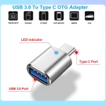 Adaptateur USB C mâle vers USB 3.0 - USB Type-C vers USB Femelle avec LED Bleue - Adaptateur OTG pour MacBook Pro, MacBook Air, Appareils Type-C, Sams